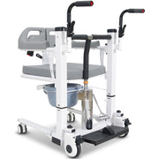 4in1 Patient Lift Transfer Chair, Easy Hydraulic Height Adjustment, Shower Compatible, Over Toilet, Removable Commode, for Seniors Elderly Disabled