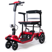 Ultra-Lightweight Folding Electric Mobility Scooter, 19kg with Battery Removed, 120kg Capacity, Long Range, Brushless Motor, Portable, Red