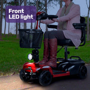 FreeLite+ Mid-Sized Foldable Electric Mobility Scooter, Lithium Battery, Long Range and Easy Charging, Red