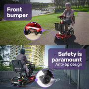 FreeLite+ Mid-Sized Foldable Electric Mobility Scooter, Lithium Battery, Long Range and Easy Charging, Red