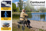 Foldable Rollator Walking Frame Outdoor Indoor Mobility Walker Aids