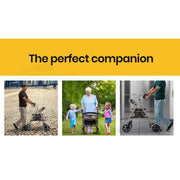 Foldable Rollator Walking Frame Outdoor Indoor Mobility Walker Aids