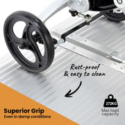152cm Portable Folding Aluminium Access Ramp, 272kg Rated, for Wheelchair, Mobility Scooter, Rollator - Silver