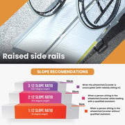 152cm Portable Folding Aluminium Access Ramp, 272kg Rated, for Wheelchair, Mobility Scooter, Rollator - Silver
