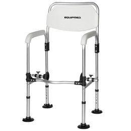 Over Toilet Support Frame Safety Grab Rail Aid, 136kg Capacity, Adjustable Height, Non-Slip Feet and Clamps