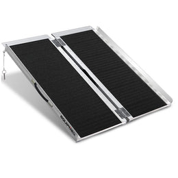 91cm Portable Folding Aluminium Access Ramp, 272kg Rated, Black Ultra-Grip, for Wheelchair, Mobility Scooter