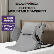 Electric Adjustable Bed Backrest, German-Engineered Power Lifting Back Support with Remote Control, Grey