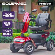 ProRider Ultra Large-sized, High Power, Strong Climber, Varied Terrain, 200kg Capacity Mobility Scooter - Red