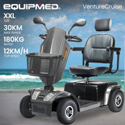 VentureCruise Extra Large-Sized Electric Mobility Scooter For Elderly - Grey
