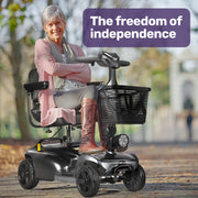 FreeLite+ Mid-Sized Foldable Electric Mobility Scooter, Lithium Battery, Long Range and Easy Charging, Grey