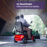 LeisureCruise Extra Large-Sized, High Power, 182kg Capacity Mobility Scooter  - Red