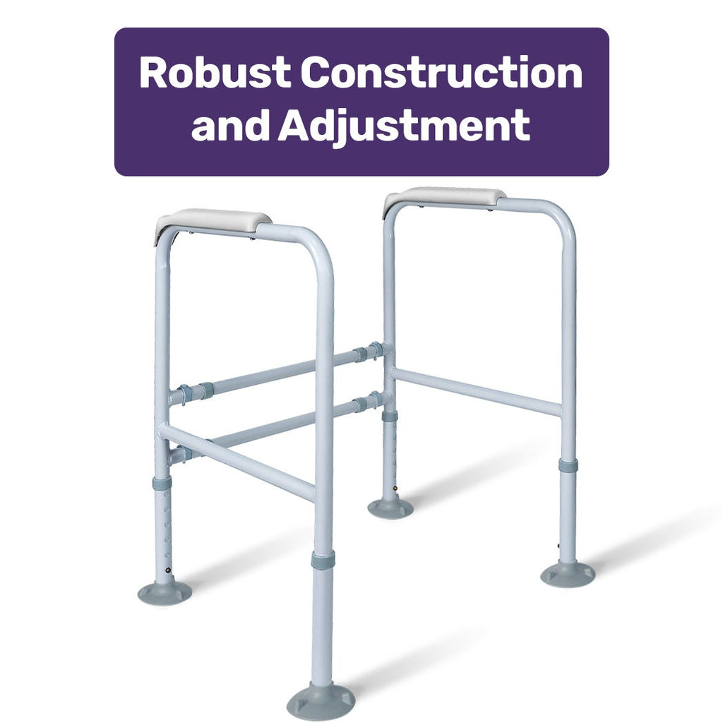 Support Over Height Frame Over Toilet Support Frame Safety Grab Aid Rail, 125kg Capacity, Adjust ...