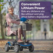 FreeRoam+ Mid-Sized Lithium Fast Easy Charge Mobility Scooter, Blue