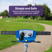 Ultra-Lightweight Folding Electric Mobility Scooter, 19kg with Battery Removed, 120kg Capacity, Long Range, Brushless Motor, Portable, Blue