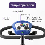 FreeRoam+ Mid-Sized Lithium Fast Easy Charge Mobility Scooter, Blue