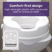 Raised Over Toilet Seat, 10cm Riser, 125kg Capacity, Raiser with Lid, White