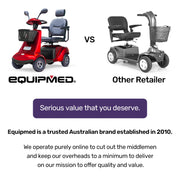 LeisureCruise Extra Large-Sized, High Power, 182kg Capacity Mobility Scooter  - Red