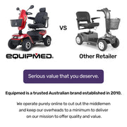 ProRider Ultra Large-sized, High Power, Strong Climber, Varied Terrain, 200kg Capacity Mobility Scooter - Red