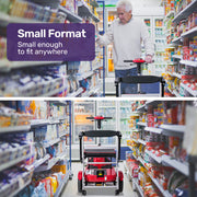 Ultra-Lightweight Folding Electric Mobility Scooter, 19kg with Battery Removed, 120kg Capacity, Long Range, Brushless Motor, Portable, Red