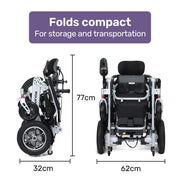 Power Electric Wheelchair, Folding, ARTG Certified, Recline Adjustment, Headrest, Aluminium Frame, Lithium Battery, Folding