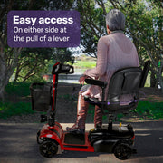 FreeLite+ Mid-Sized Foldable Electric Mobility Scooter, Lithium Battery, Long Range and Easy Charging, Red
