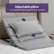 Electric Adjustable Bed Backrest, German-Engineered Power Lifting Back Support with Remote Control, Grey