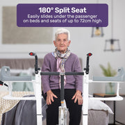 4in1 Patient Lift Transfer Chair, Easy Hydraulic Height Adjustment, Shower Compatible, Over Toilet, Removable Commode, for Seniors Elderly Disabled