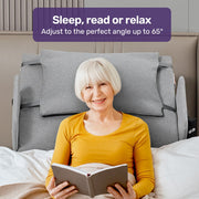 Electric Adjustable Bed Backrest, German-Engineered Power Lifting Back Support with Remote Control, Grey