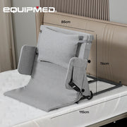 Electric Adjustable Bed Backrest, German-Engineered Power Lifting Back Support with Remote Control, Grey