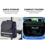 Premium Knee Walker Scooter, WideTrak steering, Suspension, Disc Brakes, Black