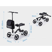 Premium Knee Walker Scooter, WideTrak steering, Suspension, Disc Brakes, Silver