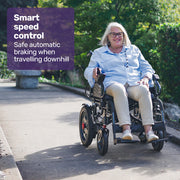 Electric Folding Wheelchair, Wide Bariatric Chair Seat, Comfortable for S-XL, Long Range, Lithium Battery, Black/Grey