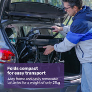 Electric Folding Wheelchair, Folding, Long Range, Aluminium Frame, Lithium Battery, Black