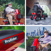 ProRider Ultra Large-sized, High Power, Strong Climber, Varied Terrain, 200kg Capacity Mobility Scooter - Red