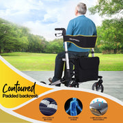 Rollator Walking Frame Walker Foldable Seat Mobility Aid Aluminium