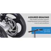 Premium Knee Walker Scooter, WideTrak steering, Suspension, Disc Brakes, Silver