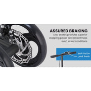 Premium Knee Walker Scooter, WideTrak steering, Suspension, Disc Brakes, Black