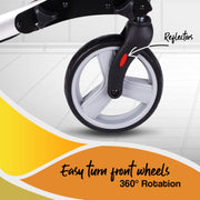 Rollator Walking Frame Walker Foldable Seat Mobility Aid Aluminium