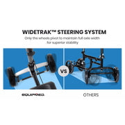 Premium Knee Walker Scooter, WideTrak steering, Suspension, Disc Brakes, Silver