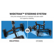 Premium Knee Walker Scooter, WideTrak steering, Suspension, Disc Brakes, Black