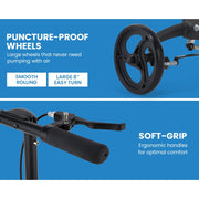 Premium Knee Walker Scooter, WideTrak steering, Suspension, Disc Brakes, Black