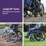 Electric Wheelchair Folding, Long Range, Folding, Lithium Battery, 24