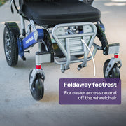 Electric Folding Wheelchair Power, Long Range, Folding, Aluminium Frame, Lithium Battery, Blue