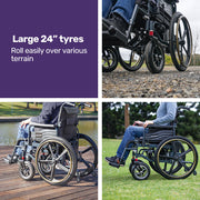 Electric Wheelchair Folding, Folding, Long Range, Lithium Battery, 24