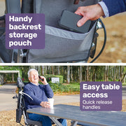 Power Electric Wheelchair, Long Range, Alloy, Remote Control, Lithium Battery, Black/Silver