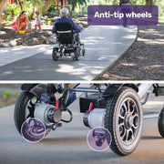 Electric Folding Wheelchair Power, Long Range, Folding, Aluminium Frame, Lithium Battery, Blue