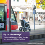 Electric Folding Wheelchair Power, Long Range, Folding, Aluminium Frame, Lithium Battery, Blue