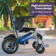 Electric Folding Wheelchair Power, Long Range, Folding, Aluminium Frame, Lithium Battery, Blue