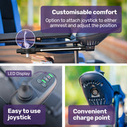 Electric Wheelchair Folding, Long Range, Folding, Lithium Battery, 24