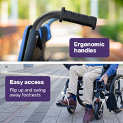 Electric Wheelchair Folding, Long Range, Folding, Lithium Battery, 24